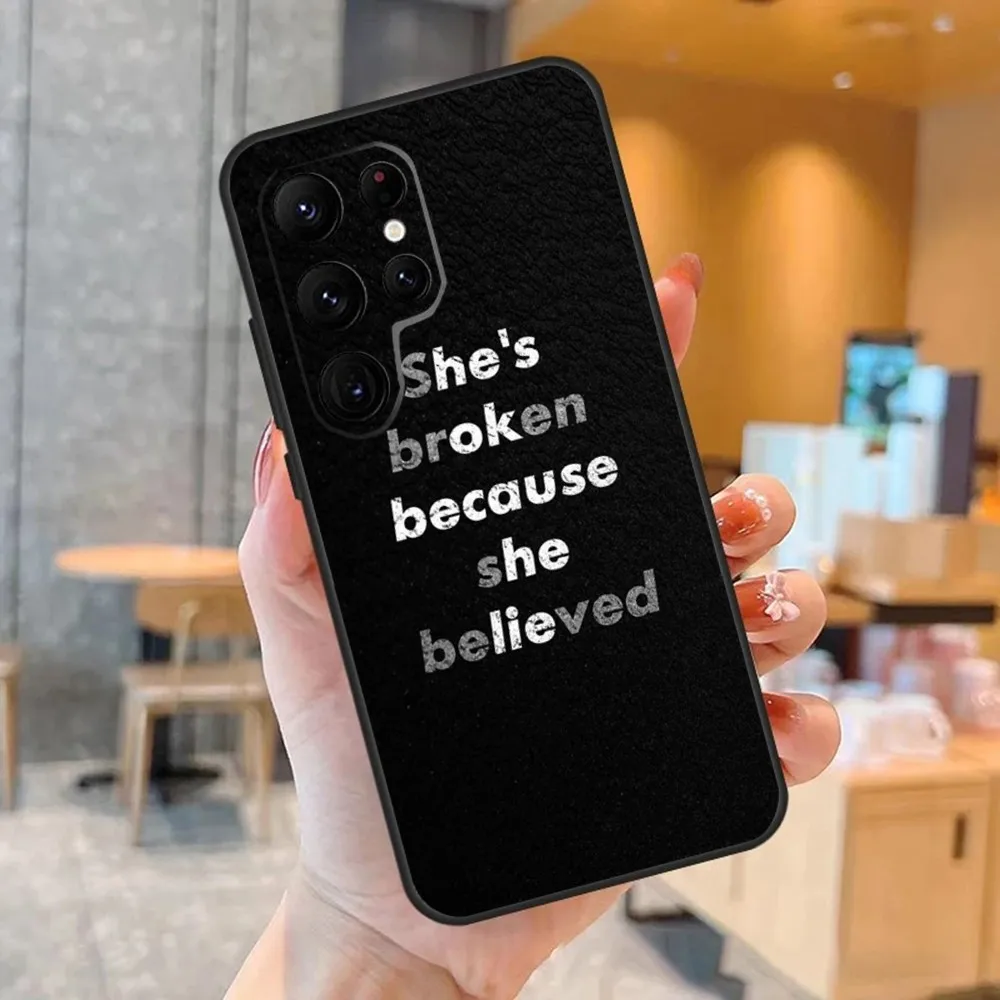 Sad depression Black Word Phone Case For SamsungS24,S23,S22,S21,S20 Ultra Pro S10,S30Plus,S9,20lite Ultra Black Cover