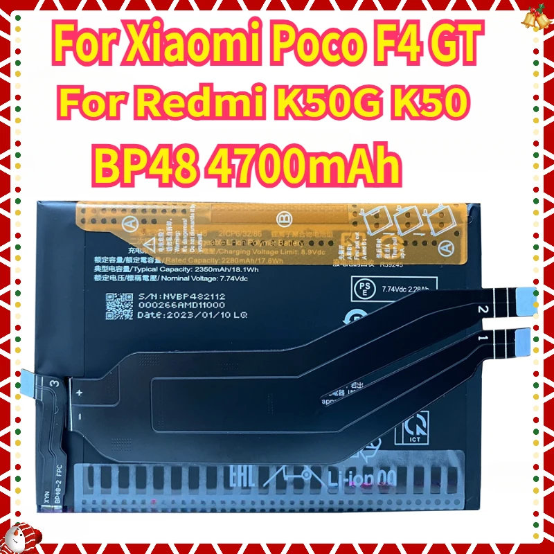 

BP48 4700mAh New Battery for Xiaomi Poco F4 GT for Redmi K50G K50 Game Mobile Phone