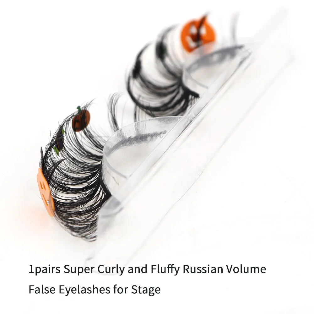 ขนตากลิตเตอร์เทศกาล 1 คู่นำมาใช้ใหม่ธรรมชาติถึงฟู C Curl 3D Messy Effect เหมาะสำหรับคริสต์มาสและฮาโลวีนแต่งหน้า