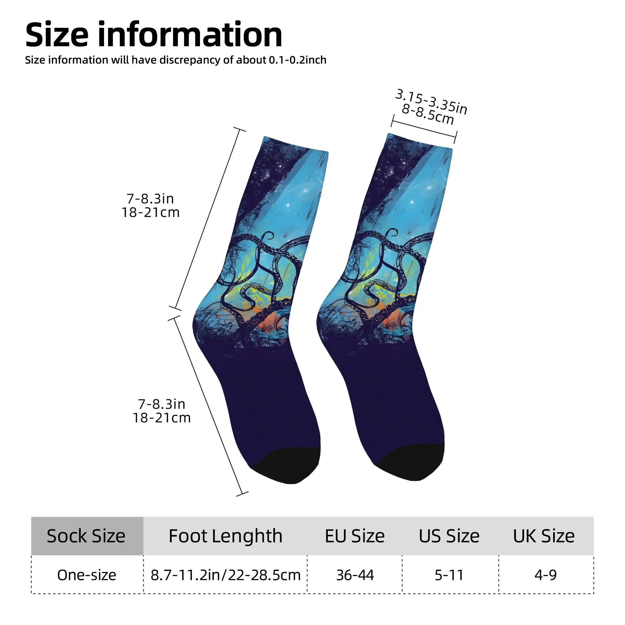 1pc Diving Danger Printed Men's Socks  Novelty Hip Hop Harajuku Pattern Crew Sock Casual Gift