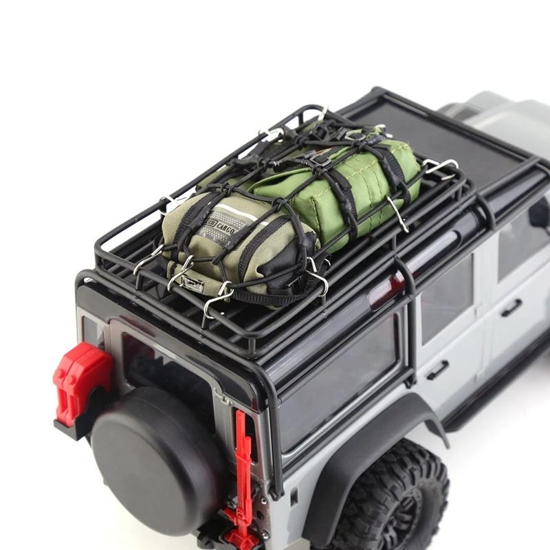 Simulação saco de armazenamento saco de telhado saco de bagagem bolsa decoração para trx4m axial scx24 1/18 1/24 rc rastreador carro