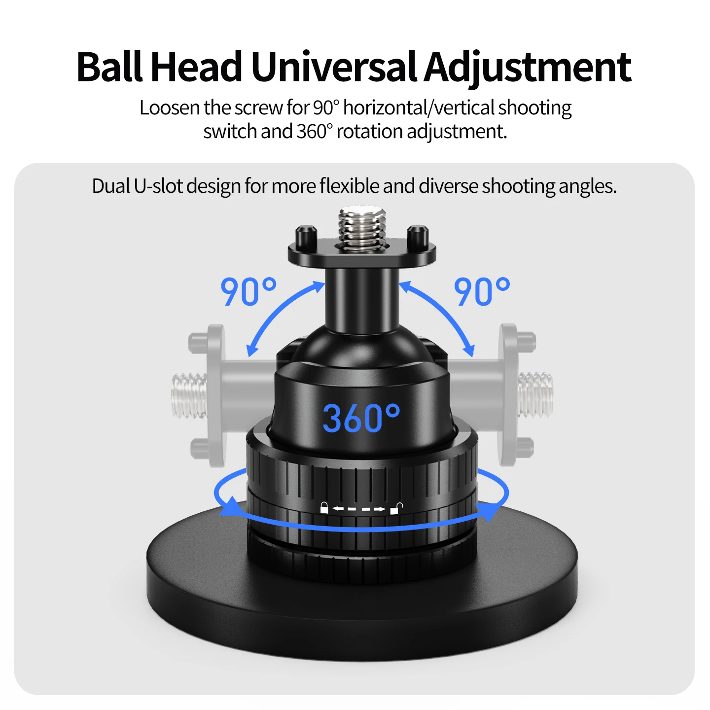 1/4-Zoll ARRI-Positionierungs-22-mm-Kugelkopf mit 66-mm-Magnetfuß für GoPro 13 12 DJI Osmo Action Kamera Halterung Vlog Stativadapter – Detail 4