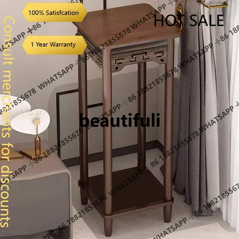 D5556 Solid wood flower shelf potted indoor floor-standing living room small balcony bracket display display