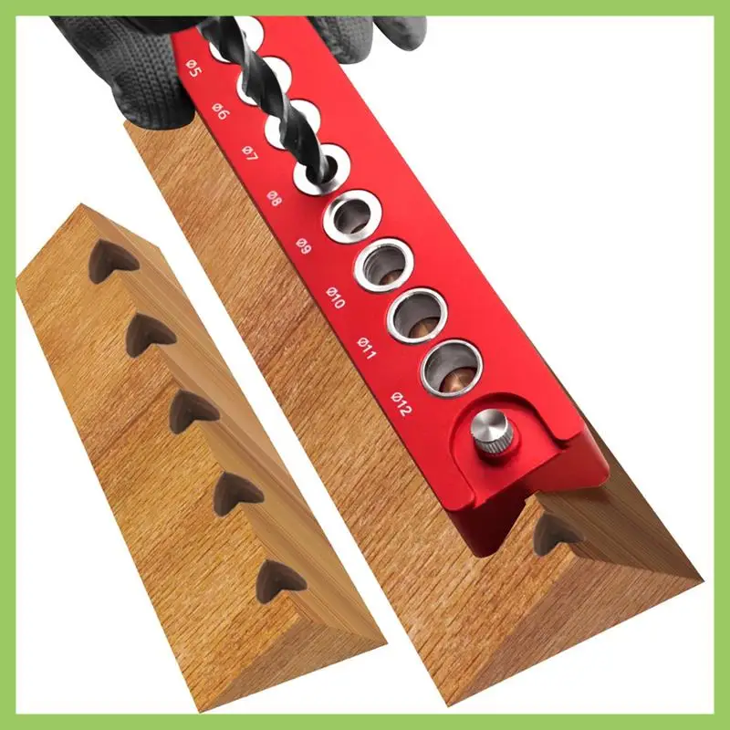 

ABJT-3-12Mm Vertical Pocket Hole Jig Woodworking Dowel Drill Guide Self Centering Drill Bit Guide Jig Positioner Locator