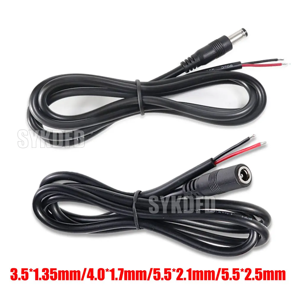 DC 3.5*1.35 4.0*1.7 5.5*2.1 5.5*2.5 męskie złącze żeńskie kabel zasilający DIY linia ładowania monitorowanie przedłużacz zasilania