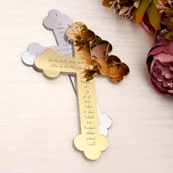 Big Mirror Hanging Cross in Acrylic Orthodox Christianity Symbols Wall Crosses Baptism Church Christian Prayers 6mm Thickness