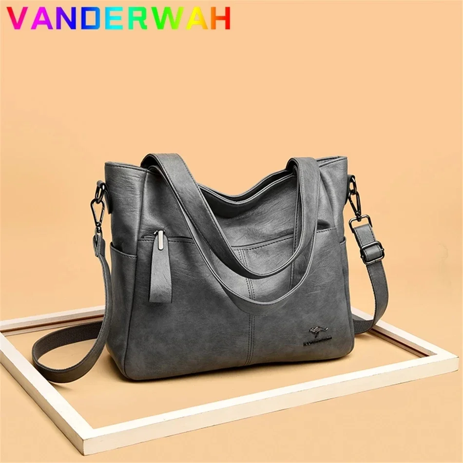 Genuine Brand Soft Leather Top-handle Bags Female Handbags Women Shoulder Crossbody Totes Messanger Bag Large Capacity Big Sac