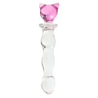 Cute Pink Smooth Crystal Glass Anal Plug Vaginal Anal Beads Dildos Plug Massage Masturbation Adult Sex Toys For WomenMen - Image 3