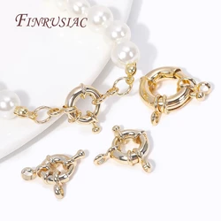 9/11.5/15MM Carabiner Spring Ring Clasps 14k Gold Plated Brass Metal Jewelry Clasps Fasteners DIY Handmade Necklace Accessories