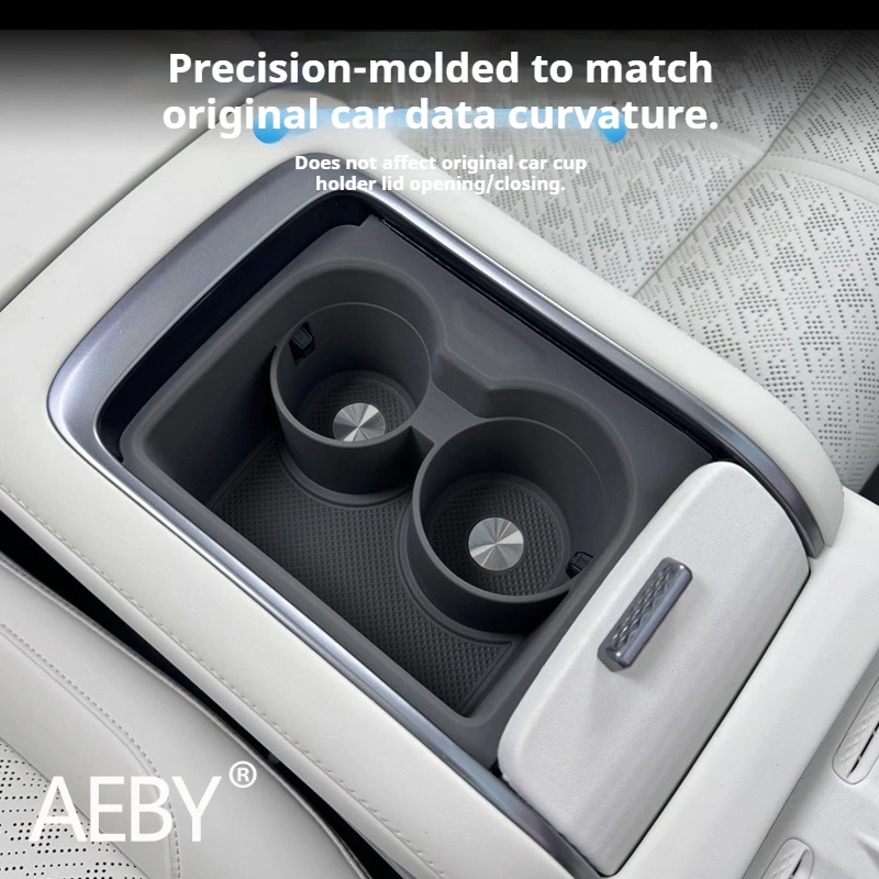 AEBY ل ZEEKR 7X 2024 2025 حامل الكأس مقاوم للماء سيليكون صينية بطانة كوستر إدراج حصيرة سيارة مركز وحدة التحكم اكسسوارات المنظم