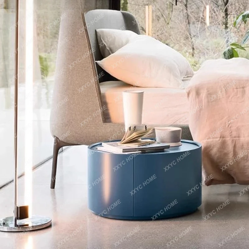 Modern minimalist round bedside table Italian minimalist bedroom locker