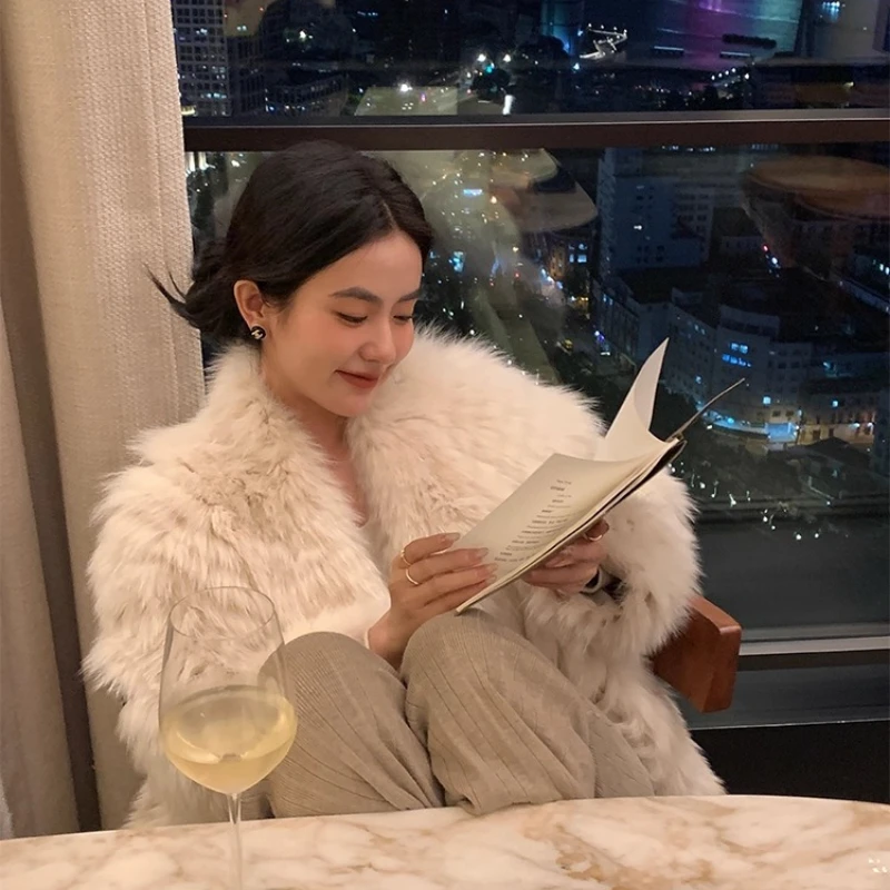 YOLANFAIRY vraie fourrure entière dame femme hiver chaleur haut de gamme jeunes femmes style moyen à manches longues naturel fourrure de renard veste 2025