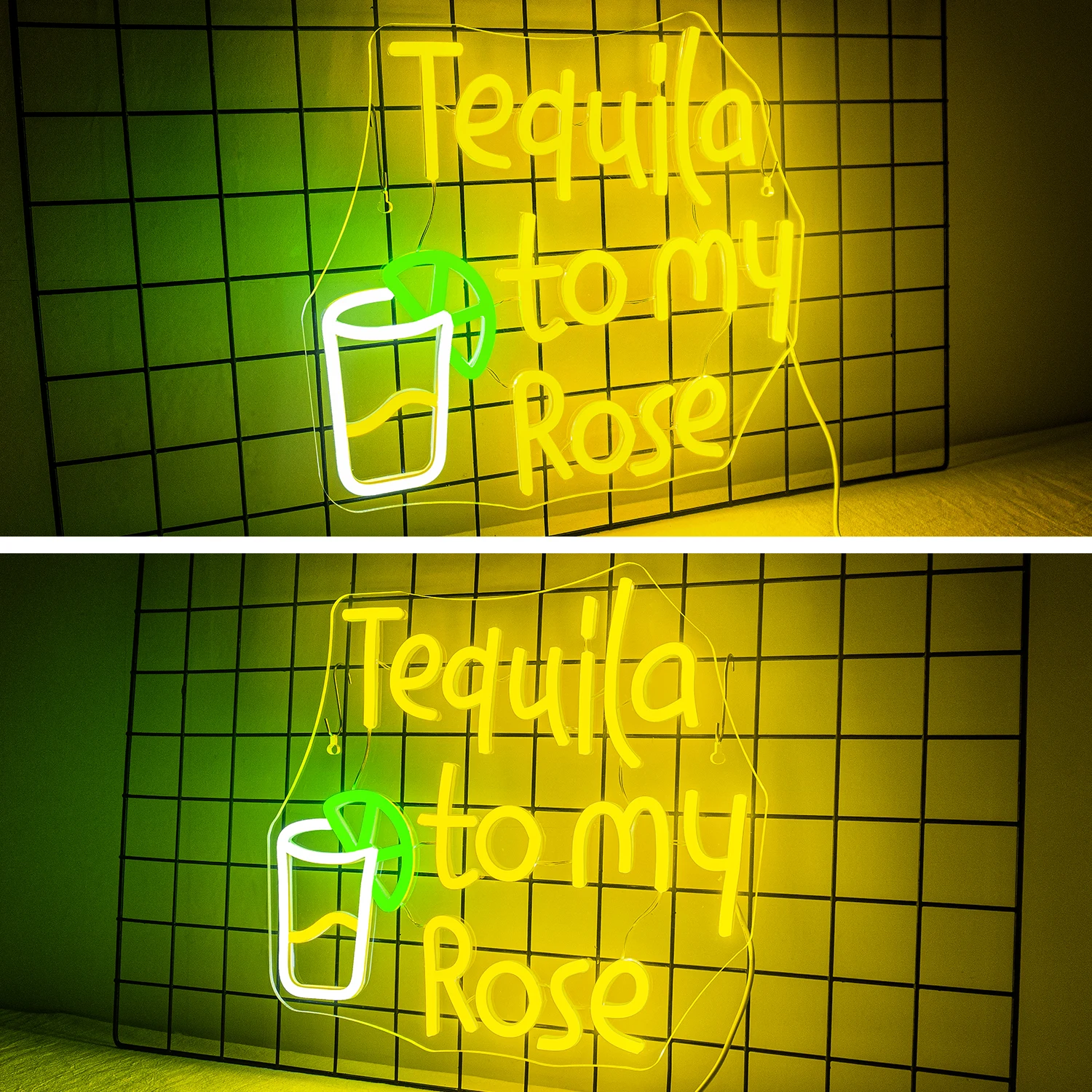 Tequila to My Rose Neon Sign Dimmable Neon Signs for Wall Decor for Bar Home Bar Man Cave Party Club Restaurant Decor Light