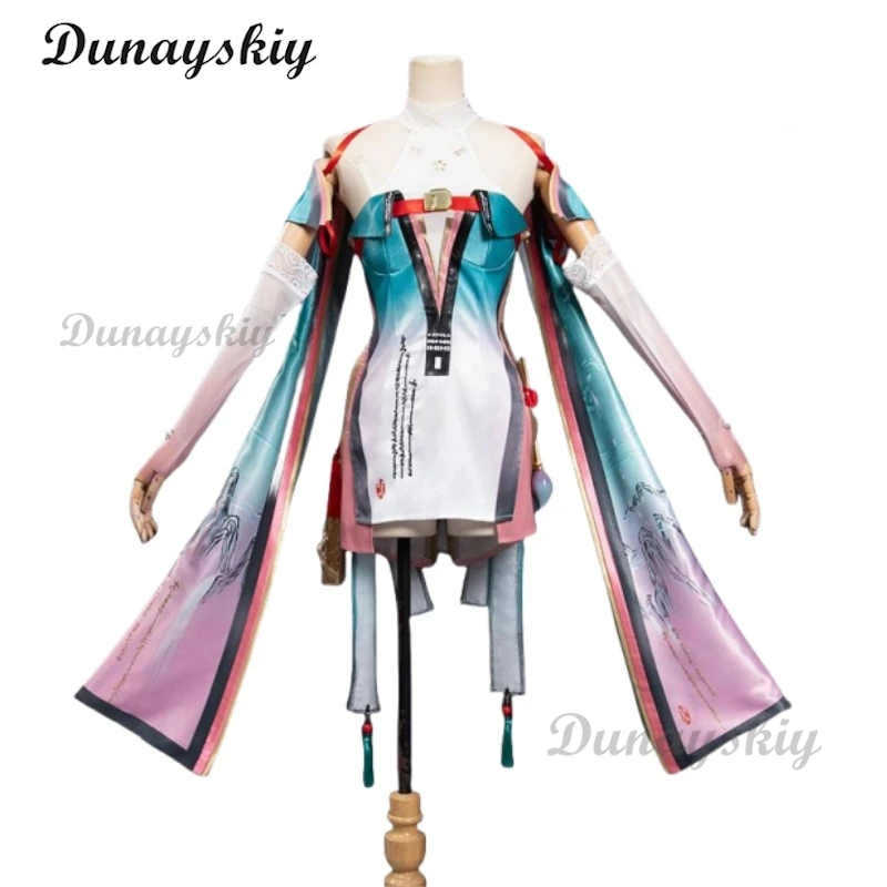 Zhezhi Cosplay Costume parrucca gioco Wuthering Waves Dress Uniform orecchini copricapo occhiali Jinzhou Halloween Party donne puntelli