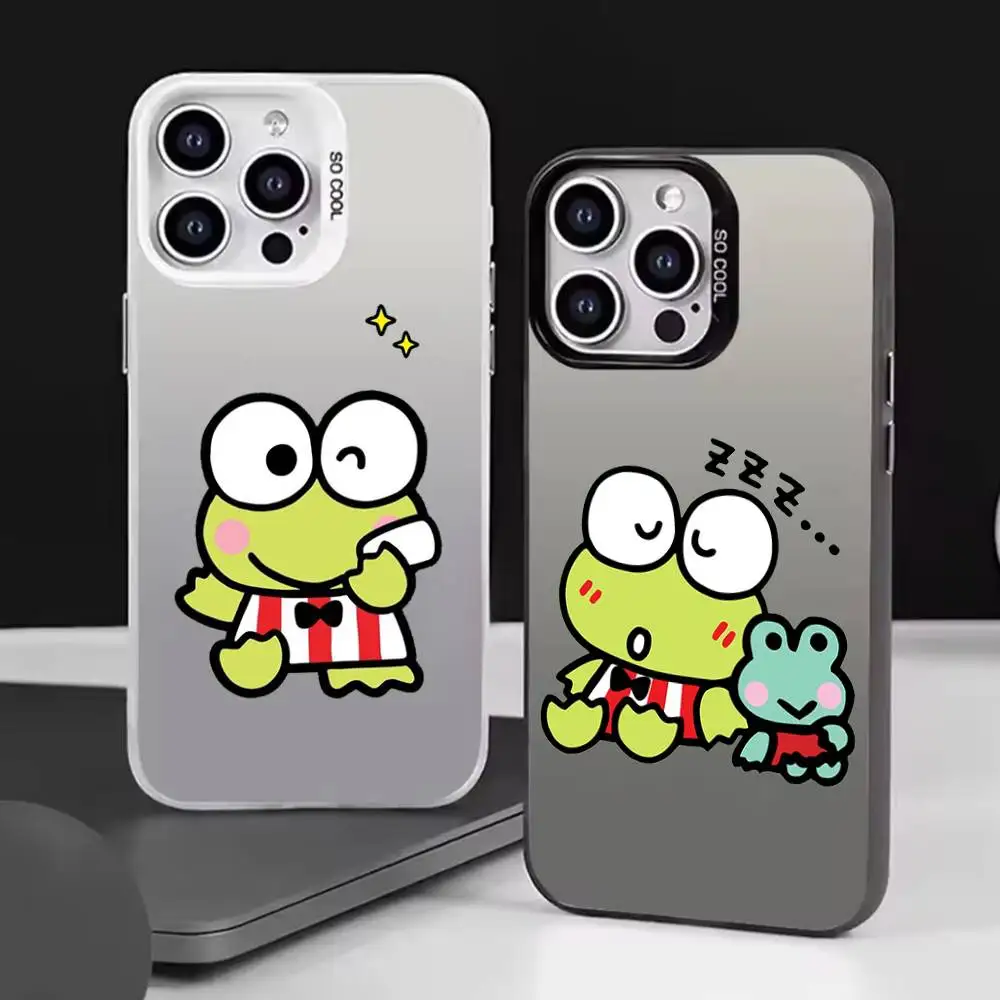 

Чехол K-KEROKERO KEROPPI для iPhone 17 16 15 14 13 12 11 Pro Max Plus, цветной, противоударный, серебристый, с защитной задней панелью