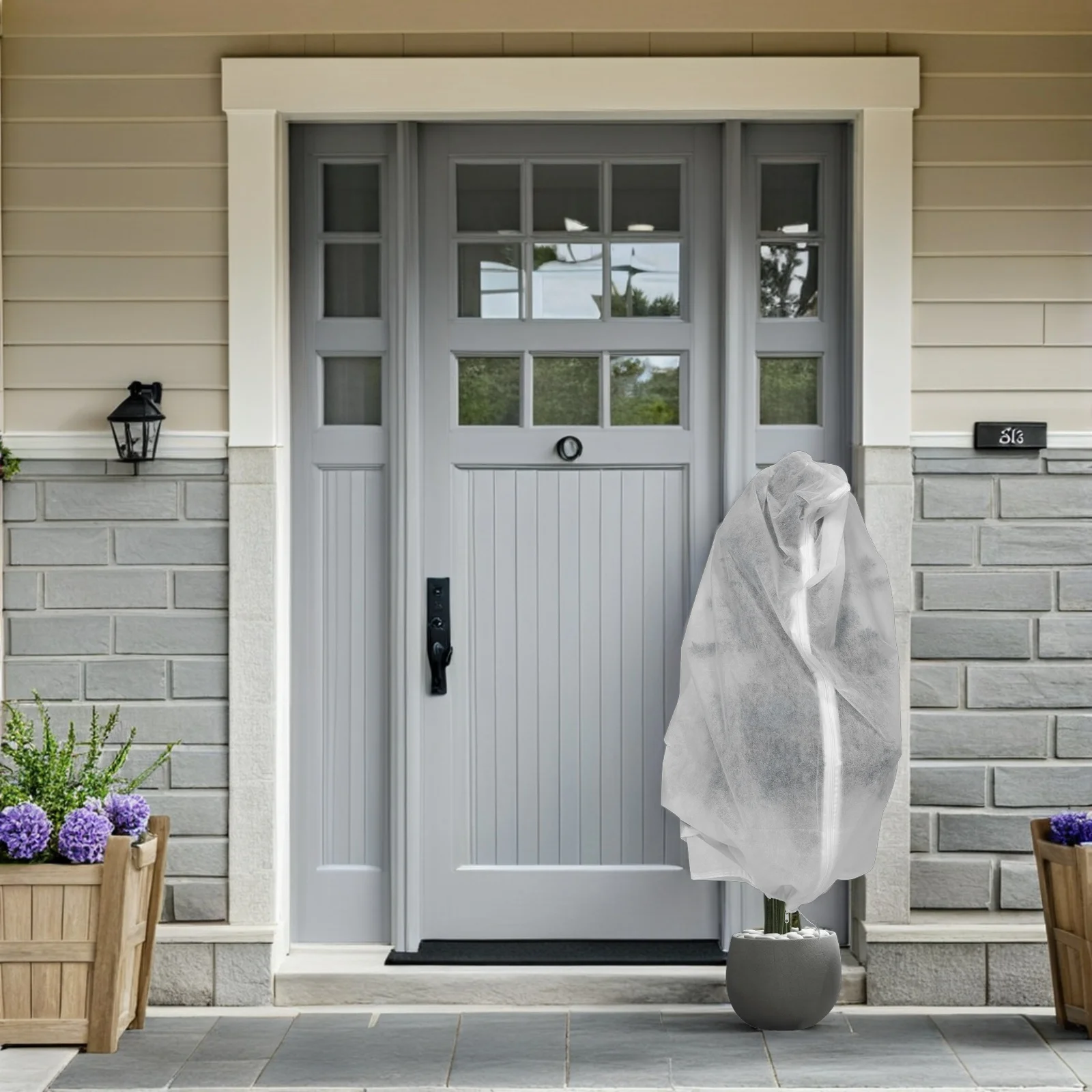 

2pcs Plant Freeze Blanket 47.16"X31.44" Insulated Anti-Frost Cover For Potted Plants Shrubs Trees Garden Winter Protection