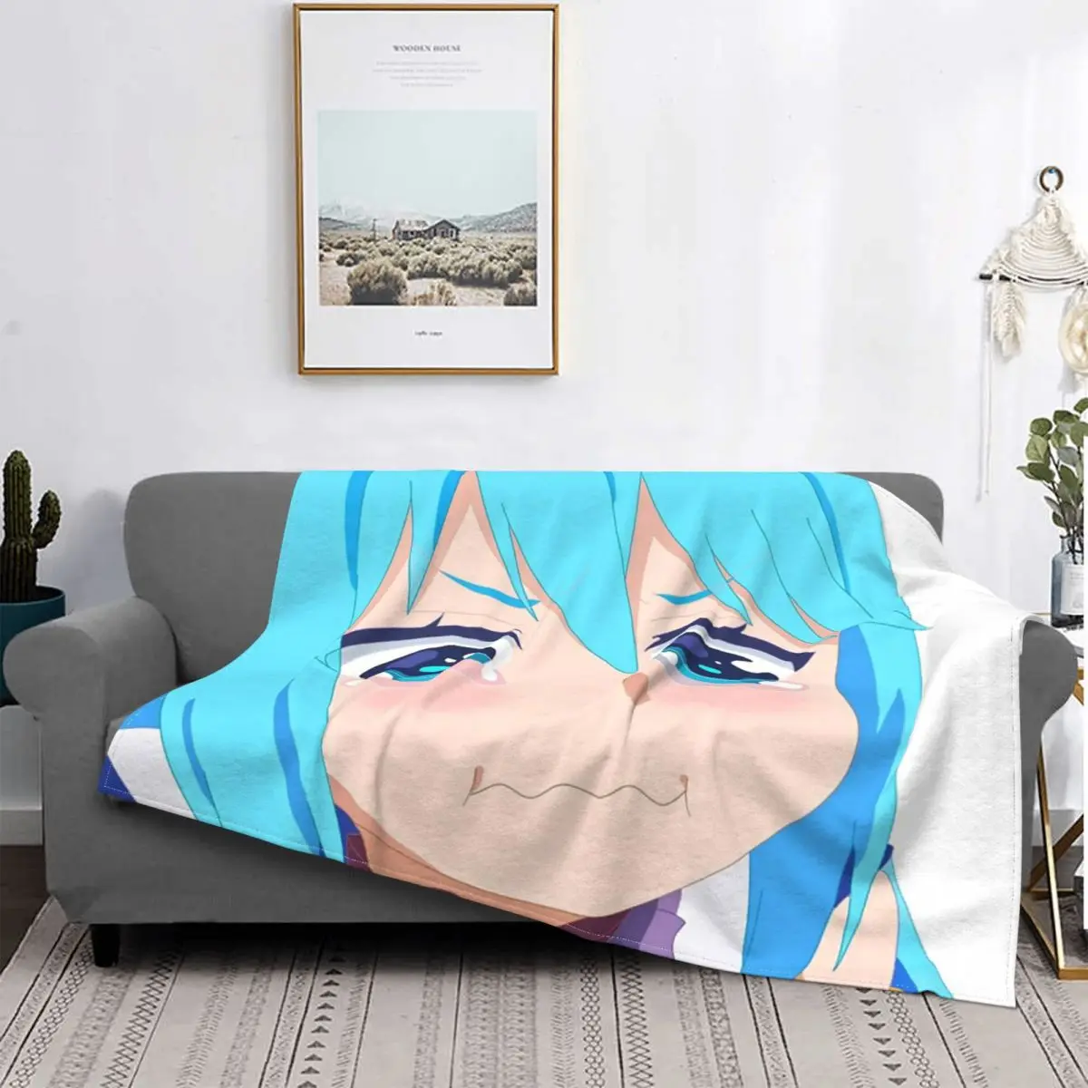 Konosuba - Sad Aqua coperta copriletto sul letto coperta da letto per ragazza coperta estetica per bambini