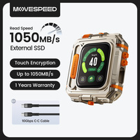 MOVESPEED GD10 1050MB/s External SSD 2TB 1TB Touchscreen Encryption USB3.2  Gen2 Type C Hard Drive for iPhone 15/16 PS4 PS5 PC