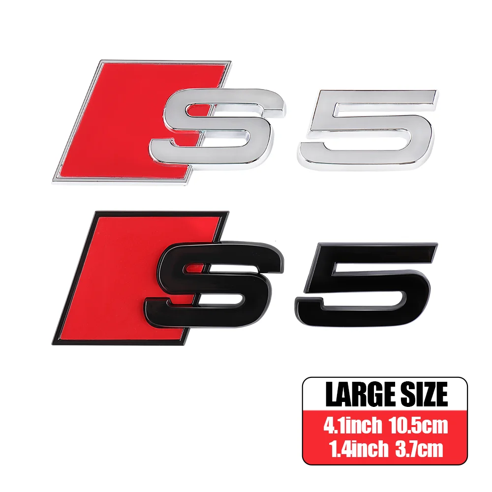 Für Audi Sline S3 S4 S5 S6 S7 S8 ABS Auto Heckklappen-Emblem Aufkleber Auto Heck-Emblem Modifikationszubehör Emblem Dekor Aufkleber
