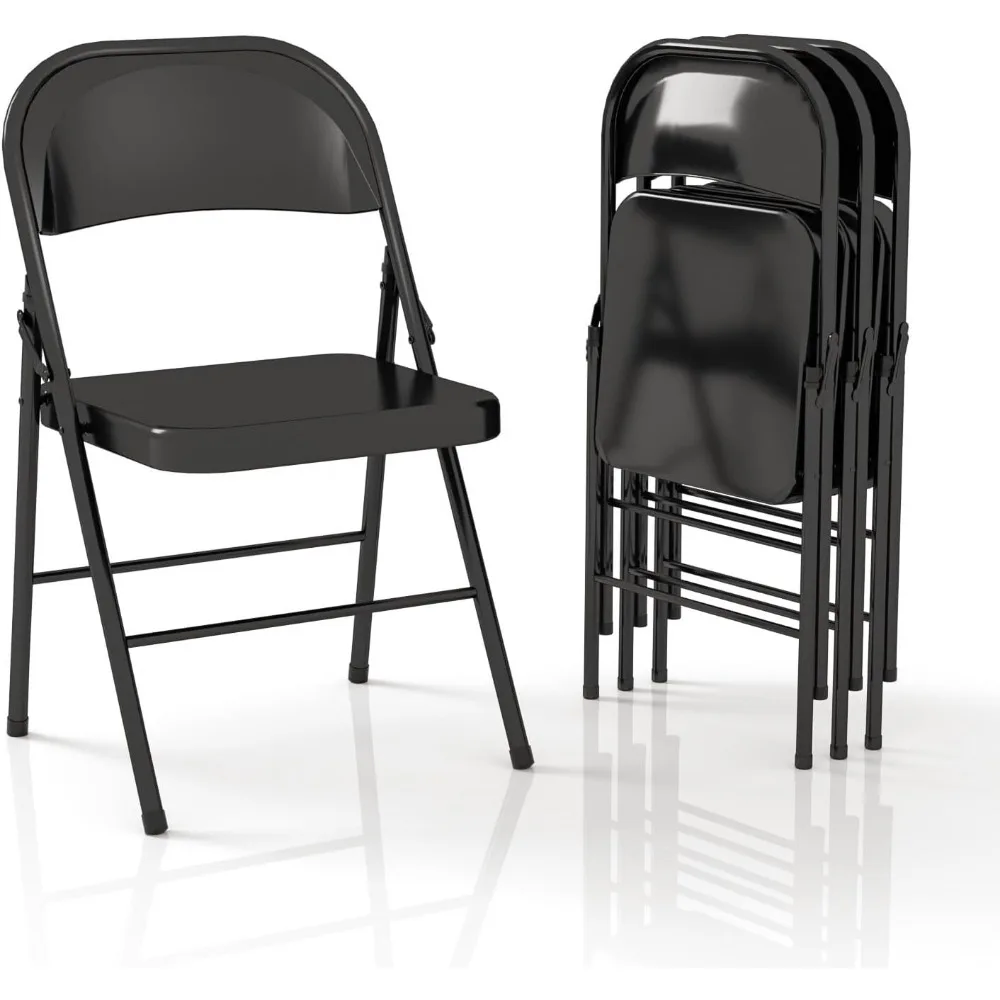 

Folding Chairs Steel Frame with Double Hinged for Office Kitchen Dinning Wedding Patio and Garden,No Assembly, Set of 4, B