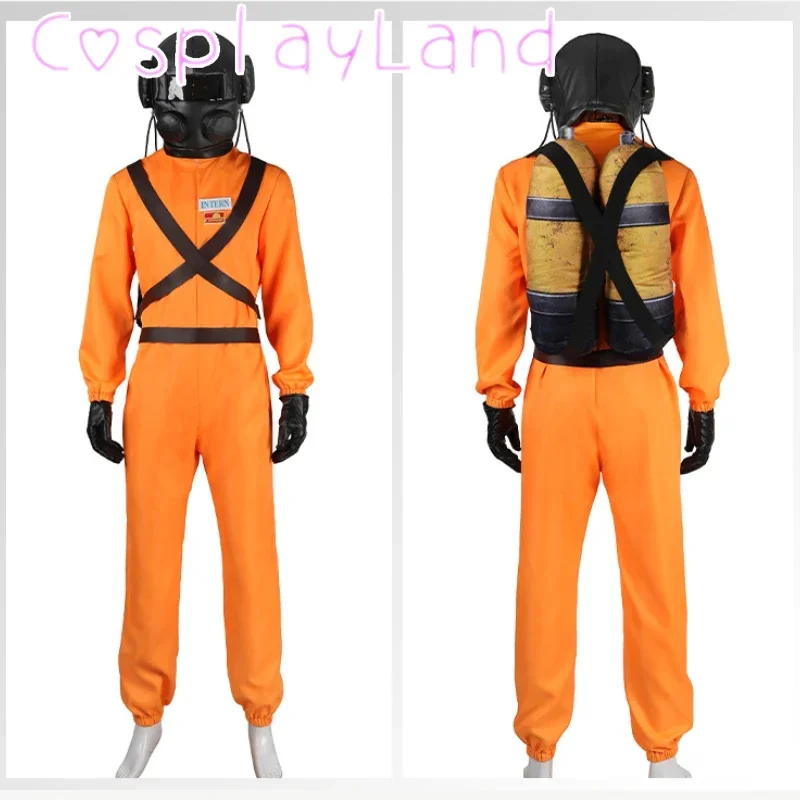 Disfraz de Cosplay de the Lethal Company para hombre, traje protector de máscara de fantasía, mono Con accesorios, disfraz de cómic de Halloween