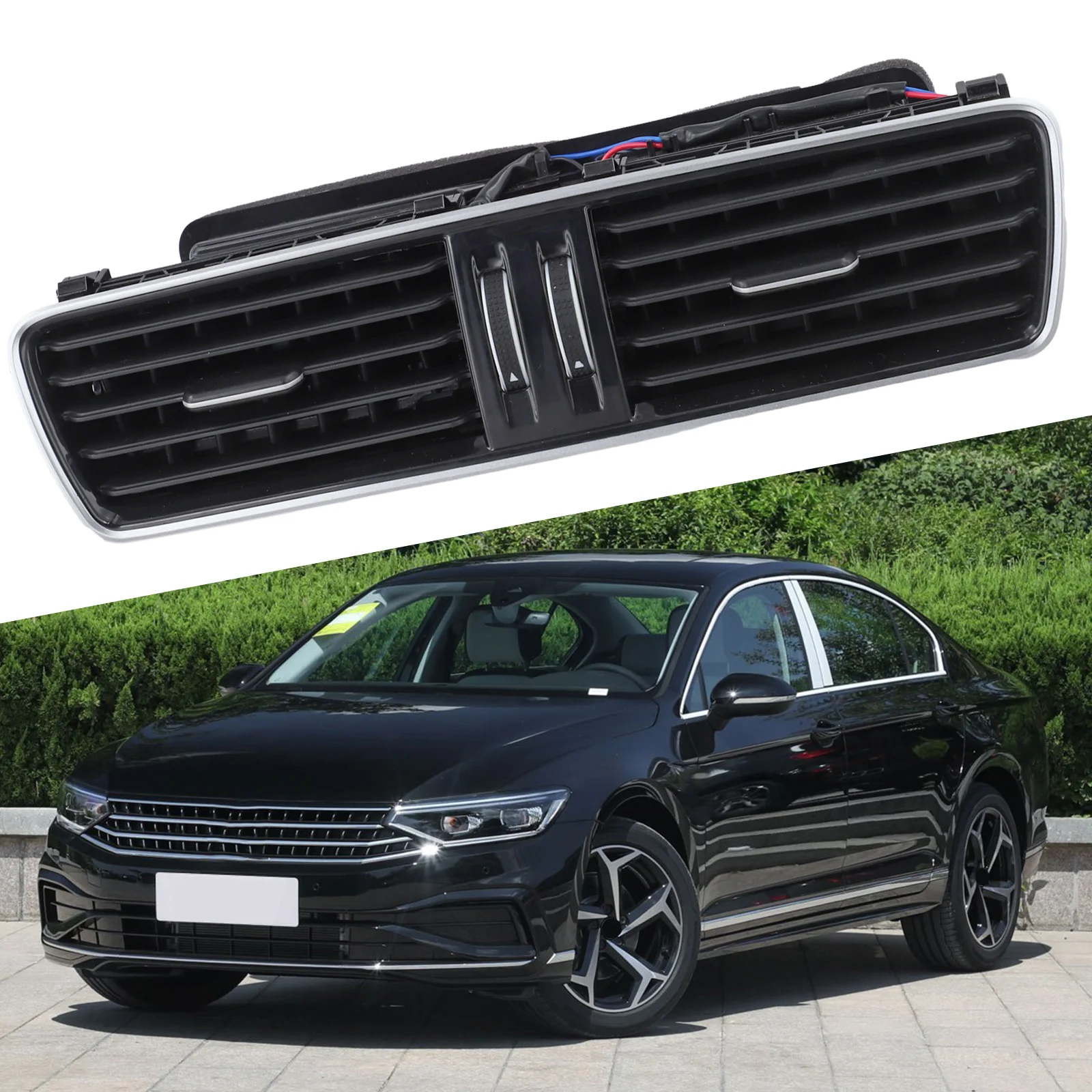 

Регулируемая крышка воздушного потока, крышка вентиляционного отверстия для кондиционера, регулируемая крышка вентиляционного отверстия, современный внешний вид, устойчивая к износу и разрыву для PASSAT R36