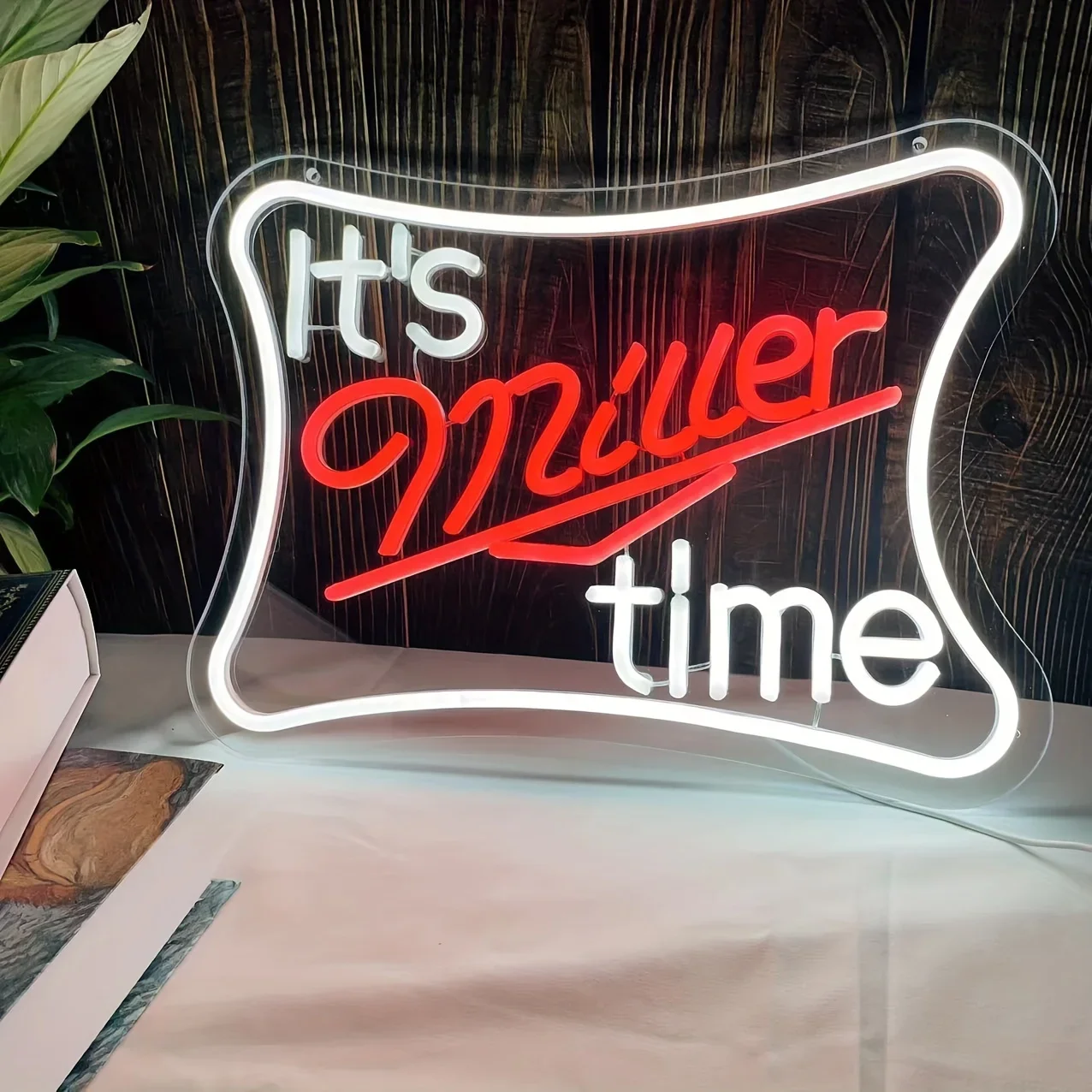 

Неоновая вывеска «It's Miller Time» с USB-питанием, регулируемая, для бара, паба, домашнего кинотеатра, спортивного клуба, вечеринок, мужской комнаты, декор для стен, подарок для мужчин