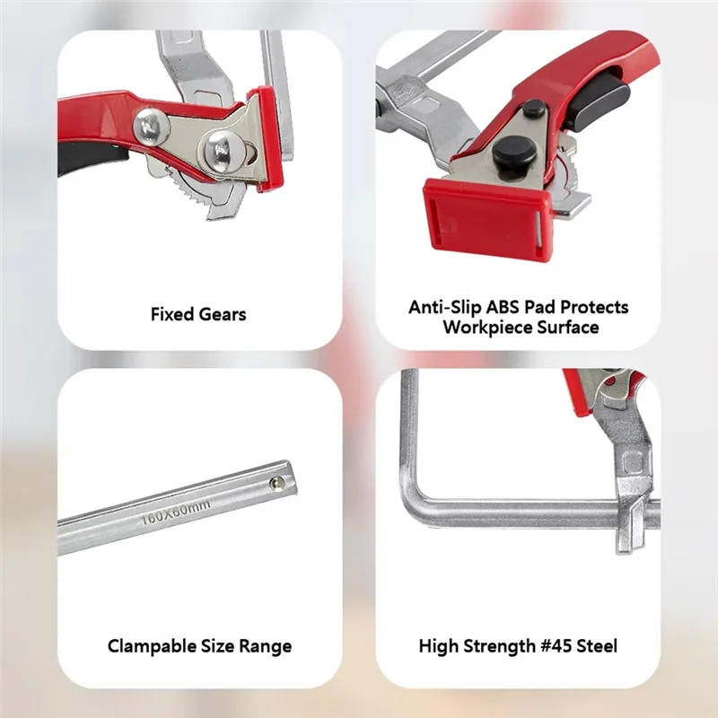 

Exquisite-2Pcs Ratcheting Table Clamp, Quick Ratchet Track Saw Guide Rail Clamp For Table And Guide Rail System Woodworking Clam
