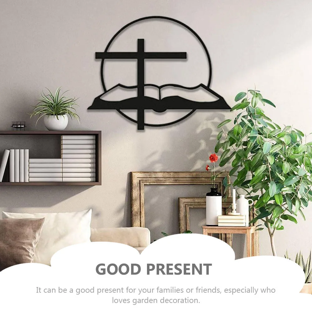 

2Pcs Iron Wall Hanging Craft Ornaments Coffee Shop Metal Art Decor for Living Room Garden Indoor Outdoor Decorations