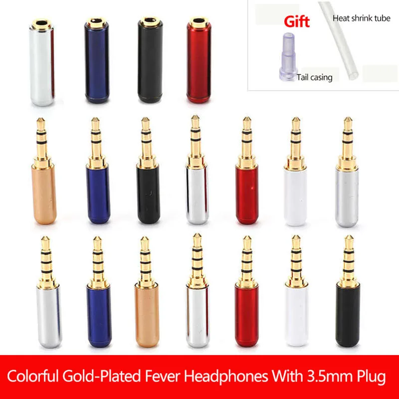 3.5mm Audio Gold Plate Jack For Mobile Phone Repair DIY Plug 3.5mm 3/4 Section Stereo Dual Channel Headphone Adapter Male Femal