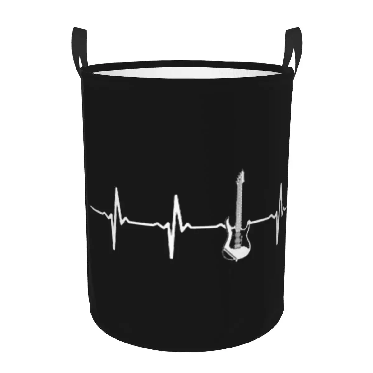 Cestas de lavandería plegables con latido del corazón para guitarra eléctrica, organizador para el hogar, caja grande impermeable para el hogar y los niños