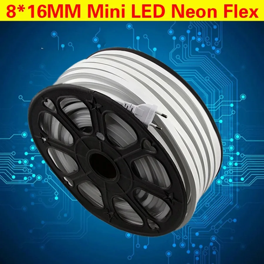 

AC220V RGB Neon flex Strip Light color changing led neon tube 220V led sign board tube AC110V 8*16MM Mini LED Neon Lights Strip