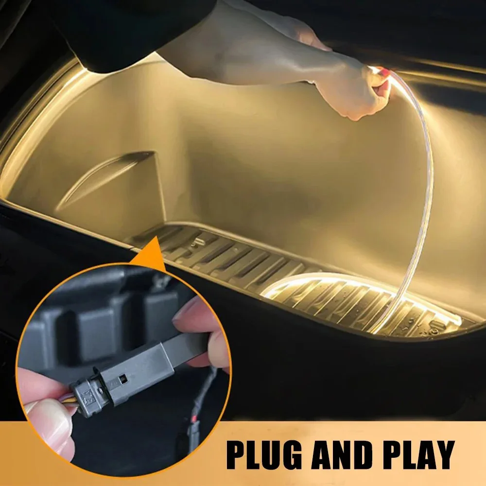 12v Front Trunk Atmosphere Light for Tesla Model 3 Y led interior light Strip Easy Install Waterproof Flexible Auto Modified