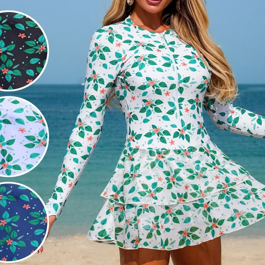 

Bathing Suit Women Swimsuit Sexy Skinny High Bounce Printed Zipper Women's Surf Suit One-Piece Swimsuit