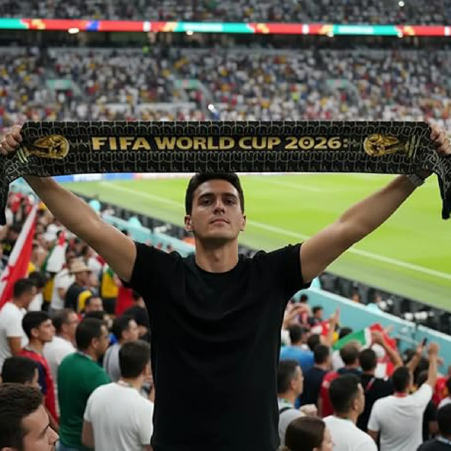 Football Fan Scarf Satin Polyester Supporter Scarf Soccer Team Neck Scarf Double Sided Printed Stadium Match Day Fan Gift Brazil