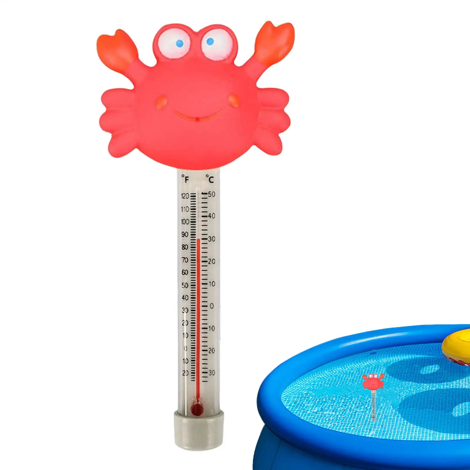 

Pool Temperature Gauge Cartoon Animal Pond Meter with Rope Floating Water Temperature Gauge Pool Accessory for Spa Hot Spring