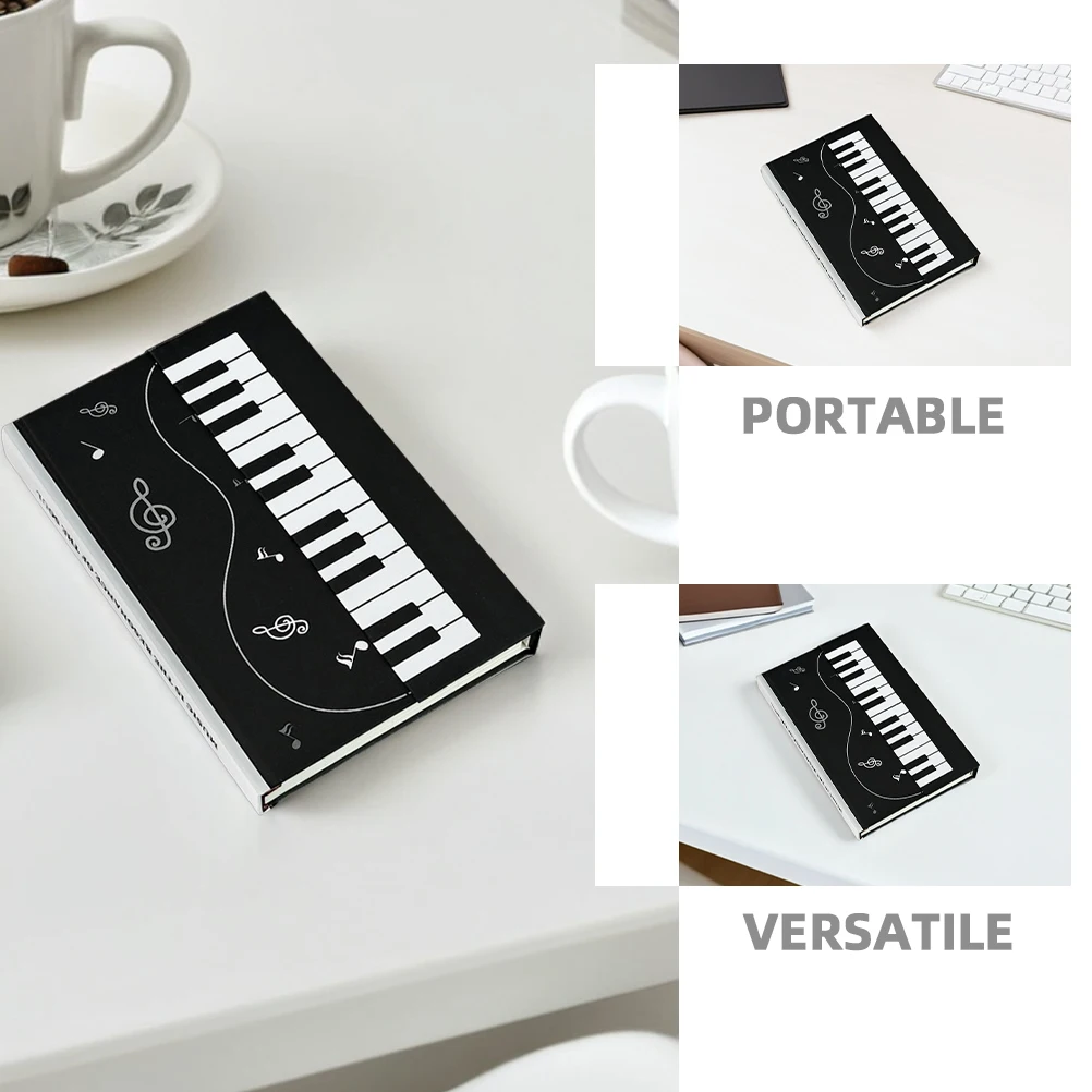 Piano Themed Hardcover Notebooks Magnetic Closure Flap Songwriting Class Notes Daily Smooth Writing Thickened