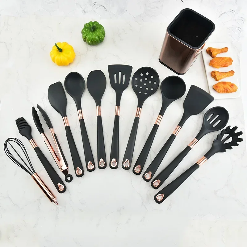 Kitchen Silica Gel Kitchen Ware 13 Sets Cooking Lady Set Kitchen Kitchenware All-Inclusive Kitchenware Storage Bucket