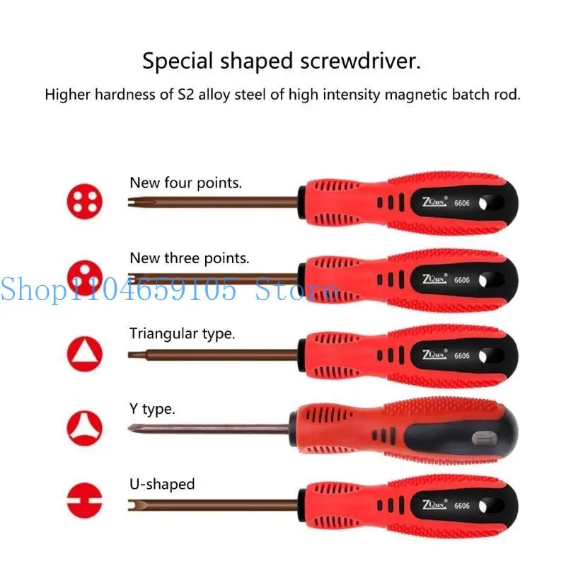 Tournevis forme spéciale 652F Triangulaire / U / Y / intérieur Crossueurs
