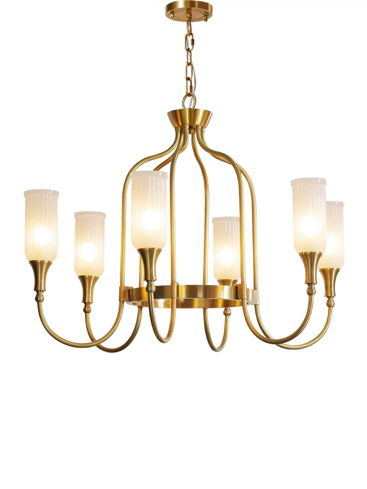 

Classic Luxury Pendant Lighting Fixtures Ceiling European Design Brass Chandeliers Villa Living Room Hanging Lamp Cottage Lustre