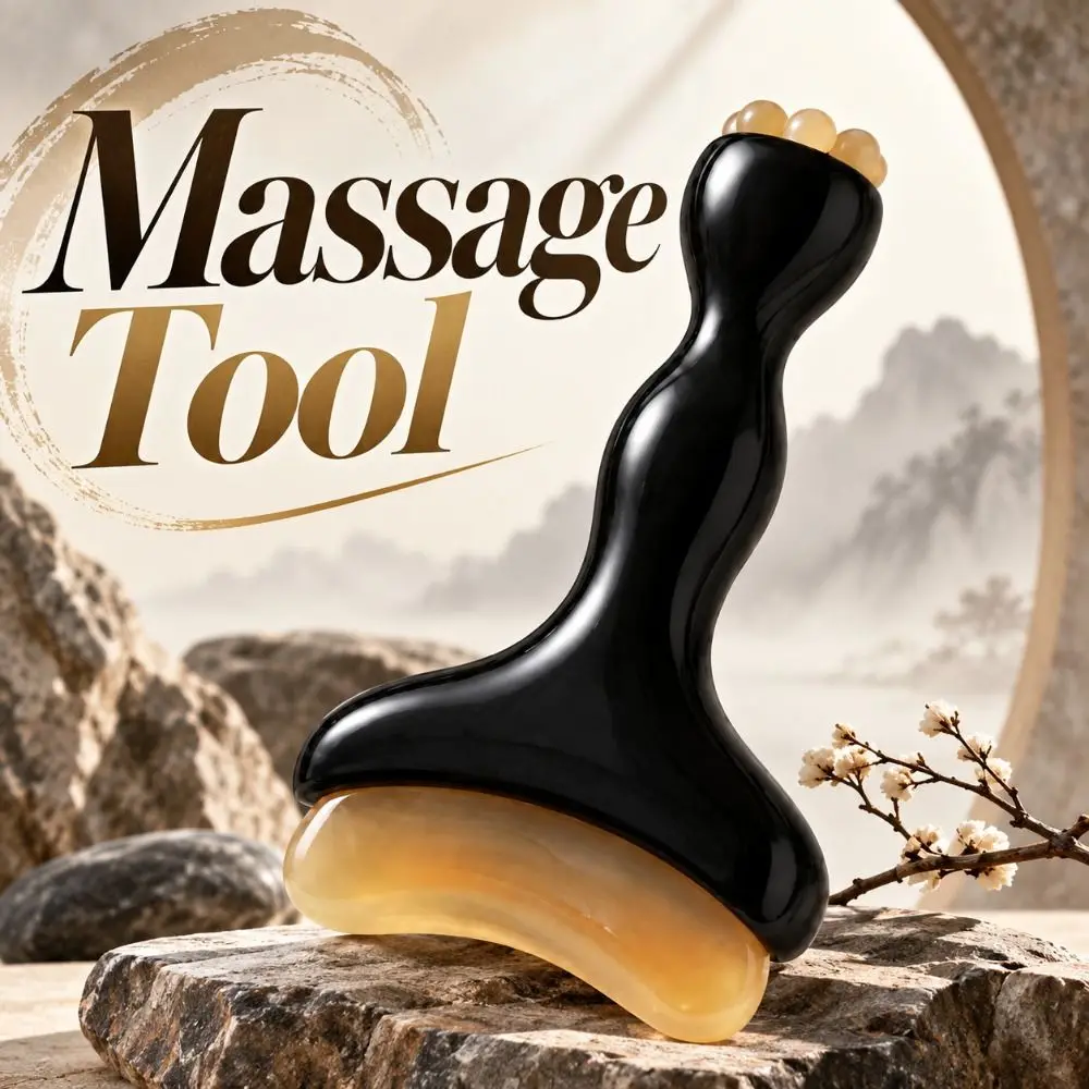 Practical Smooth Gua Sha Massager Resin Ergonomic Facial Massage Tool Comfortable Double Headed Face Sculpting Wand Multipurpose