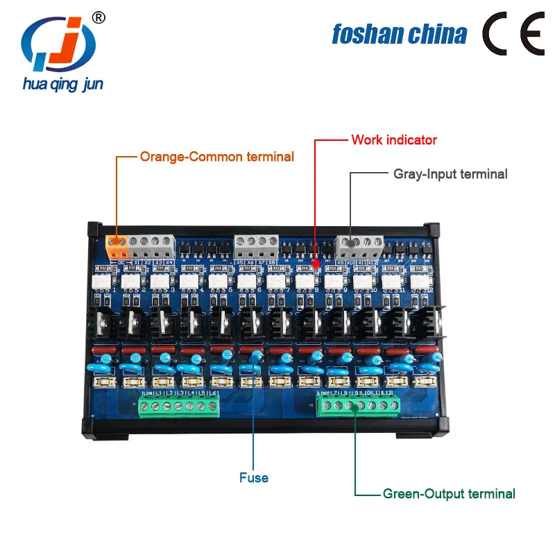 Huaqingjun papan Amplifier AC PLC 12 saluran Fuse 3A modul Thyristor sirkuit pendek isolasi Optocoupler untuk mikrokontroler