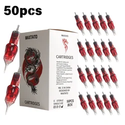 Maxtato Tattoo Cartridge Needle 50PCS RL RS RM M1 Disposable Tattoo Pro Needles Makeup Permanent Safe Cartridges For Art