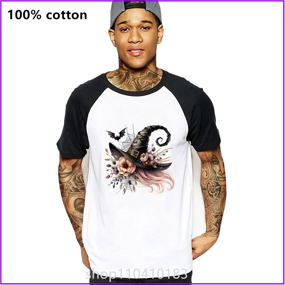 Flutter Stitch Witch Hat Bat Flower Halloween Punmkin Day Gift T Shirts For Men'S Women Tshirt T-Shirt Cotton Long Sleeve Compre