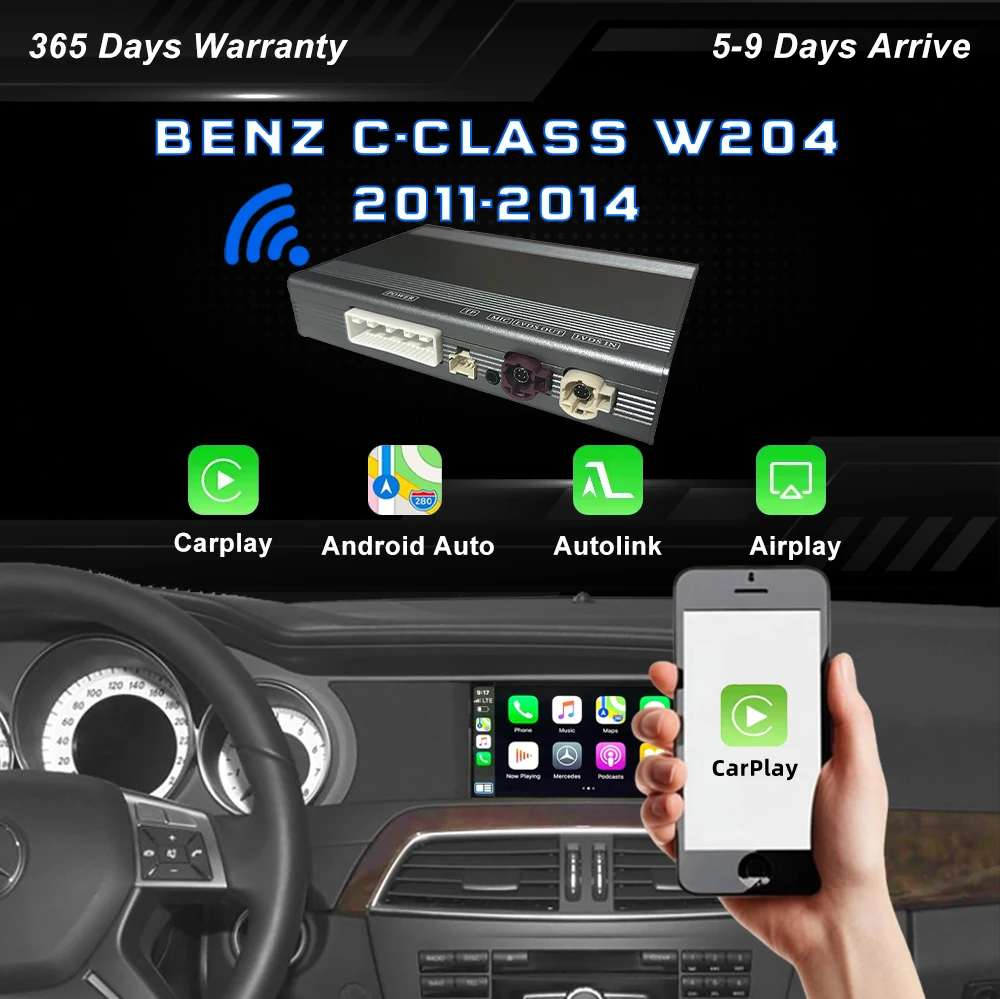 

Wireless Carplay Android Auto OEM Screen Upgrade MMI Box for Mercedes Benz C Class W204 NTG4.5 4.7 2011-2014 Car Kit