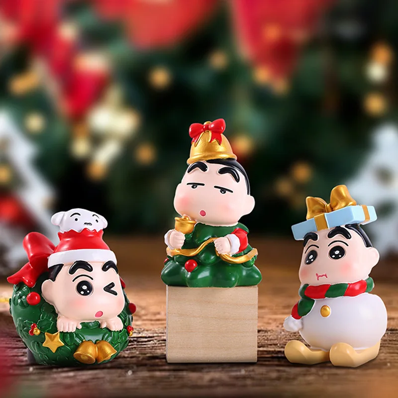 Crayon Shin Chan Kerst Gezamenlijke Blind Box Crayon Shin Chan Kerstavond Handgemaakte Blind Box Speelgoed Kan worden gegeven Cadeau aan kinderen