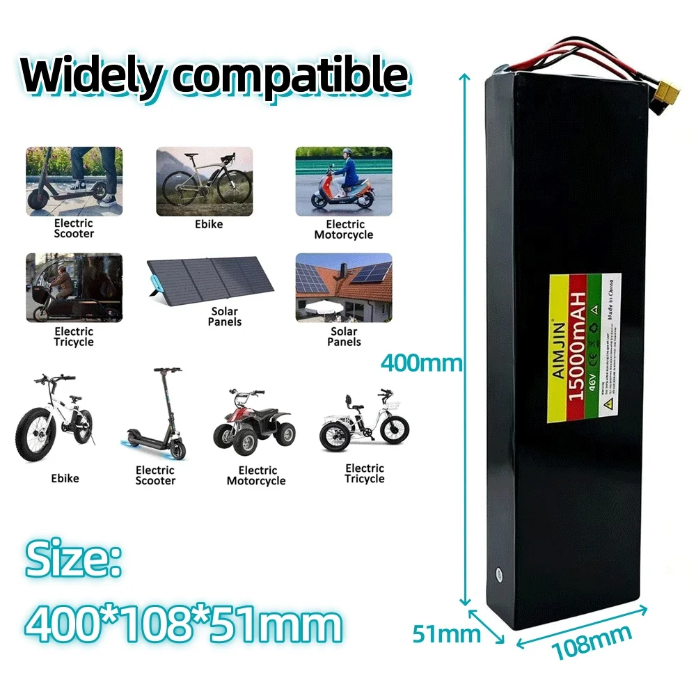 🆕 48V 15000mAh 13S4P 18650 Lithium Battery Pack with BMS Suitable for Kugoo M4/M4 Pro/Max Speed To Replace Built-in Batteries