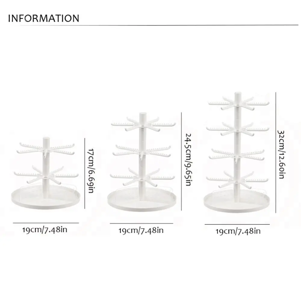 Plastic Tree Shape Multifunctional Rotating Necklace Shelf Detachable Jewelry Display Rack Earring Holder Stand Rings Home Rack