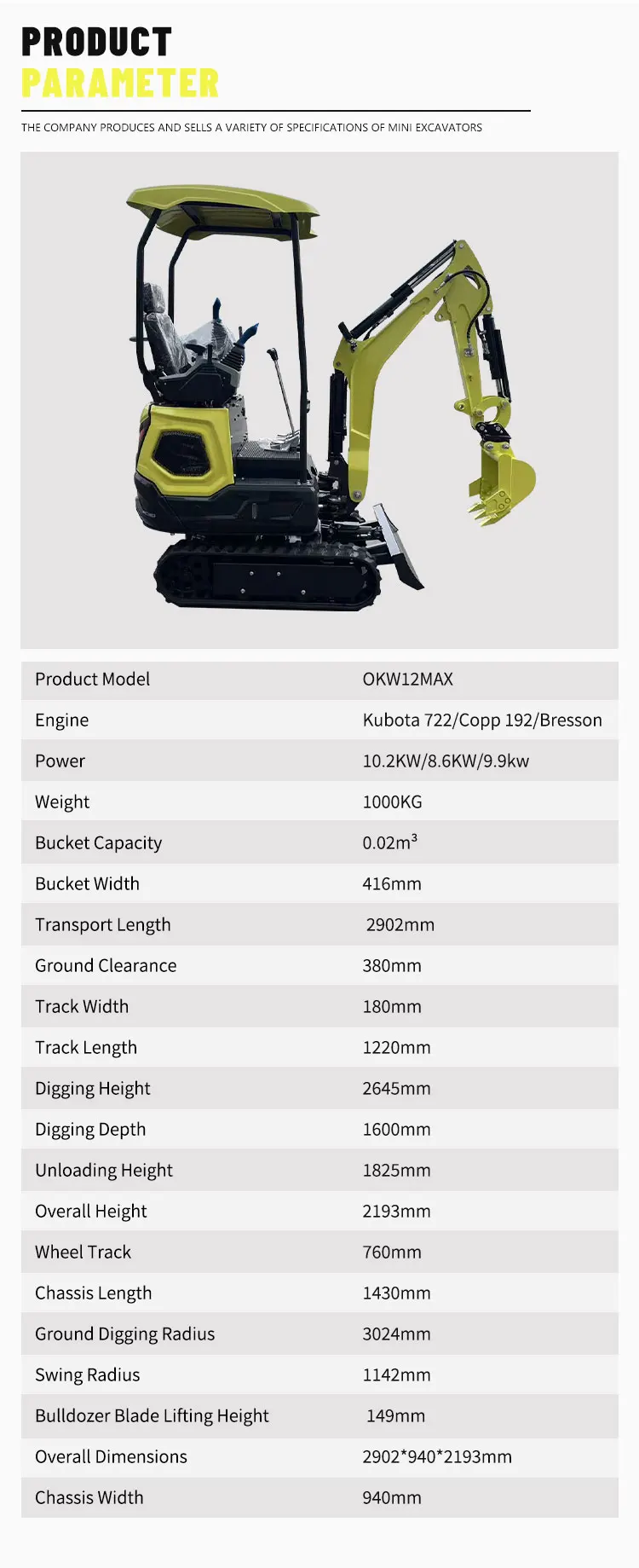 Euro 5 12max Mini-Raupenbagger CE-zertifiziert Multifunktionale kleine Baggermaschine – Detail 6