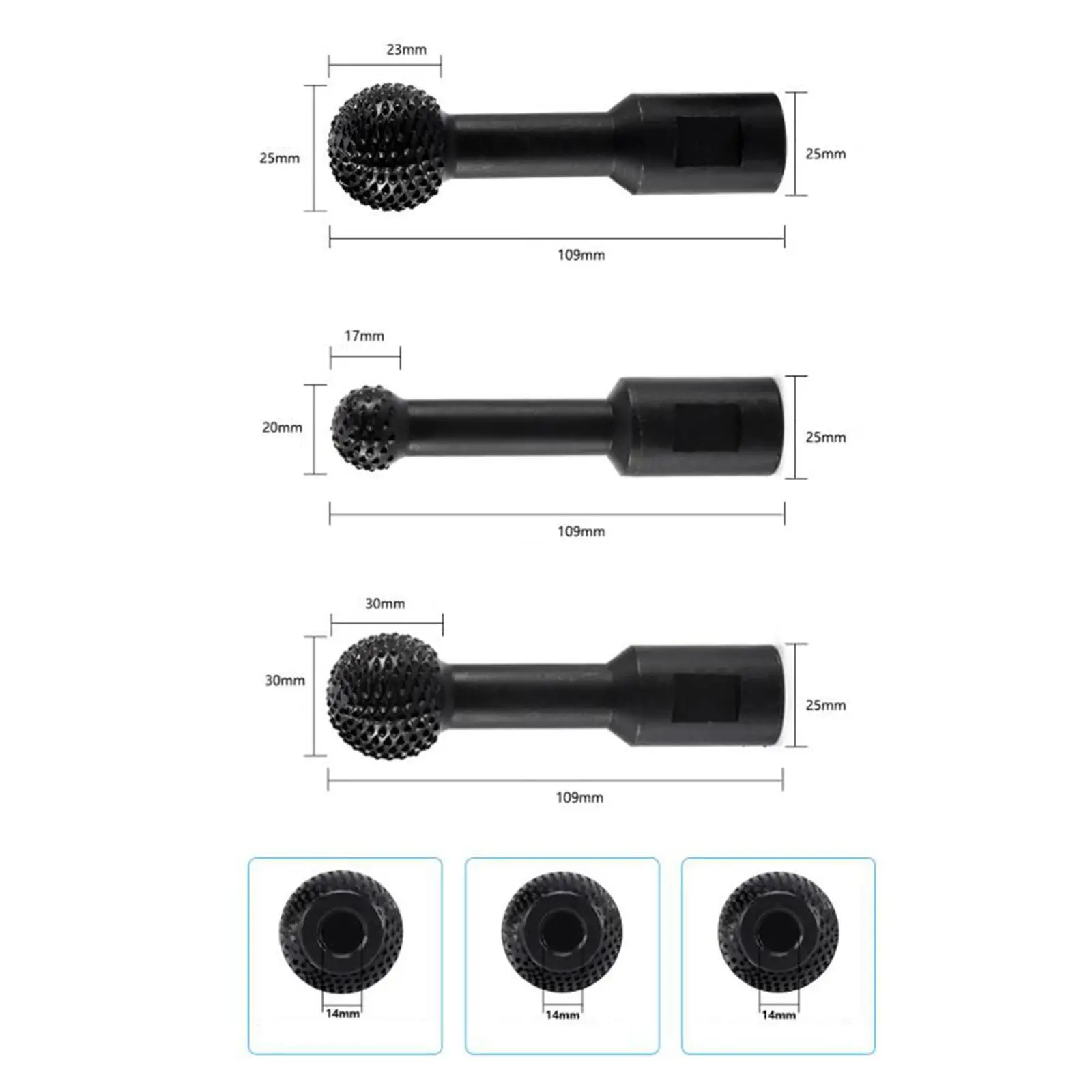 Double Cut Ball Burr Rotary File Set Sphere Grinder Head for Angle Grinder Wood Carving Tools Handmade Knife Sharpening